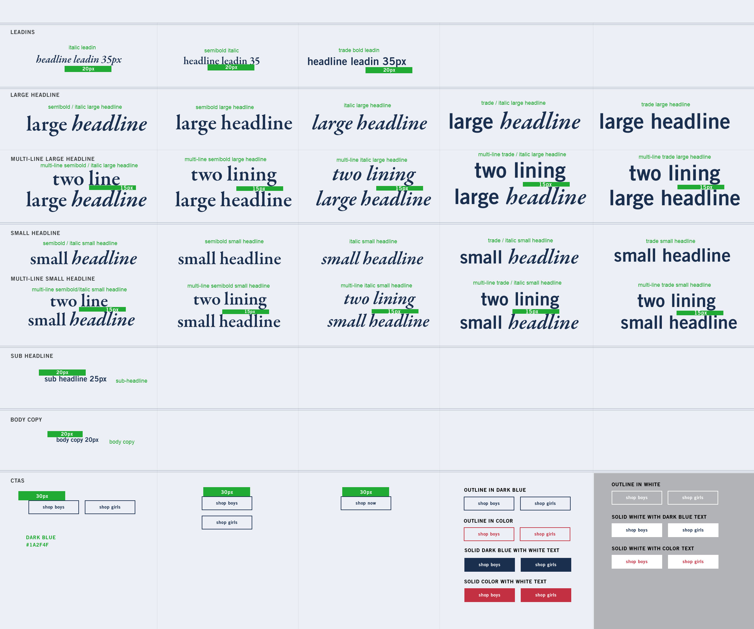 Desktop editorial lockup atoms with padding and css classes specified.