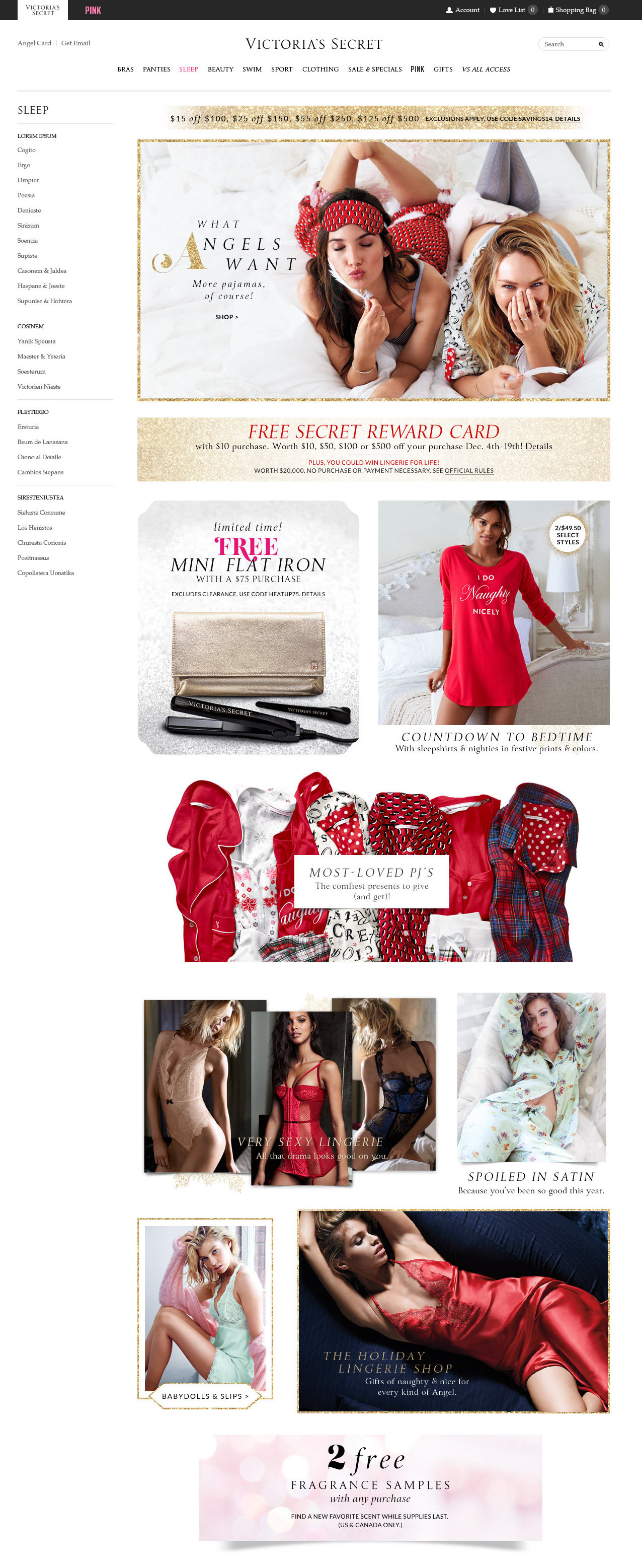 Sleep landing page featuring Dream Angels.